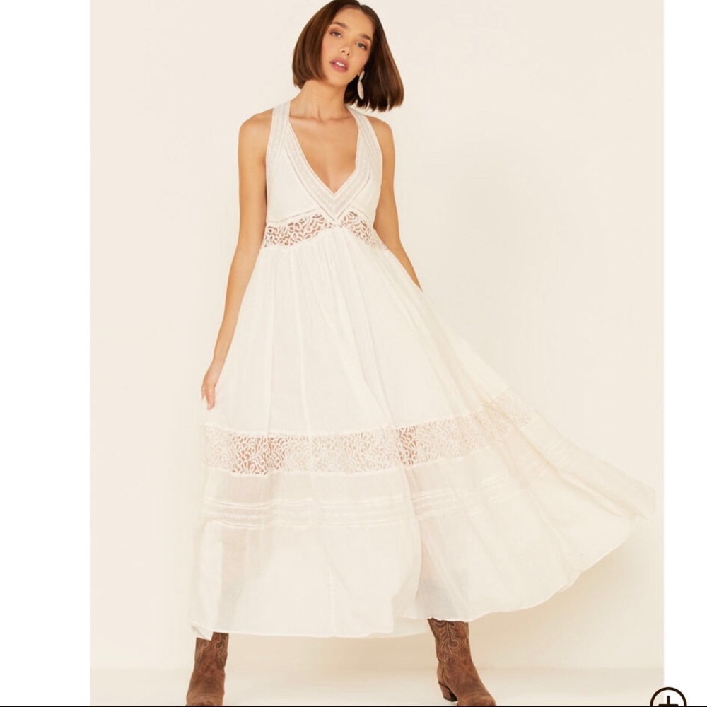 Free People Clara Lace Dress Ivory